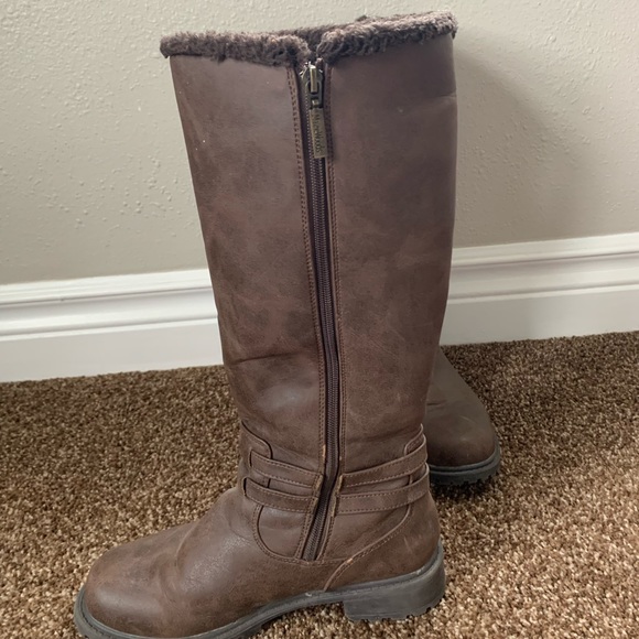 SOLD Tall brown knee length riding boots womens 10 - Picture 4 of 5